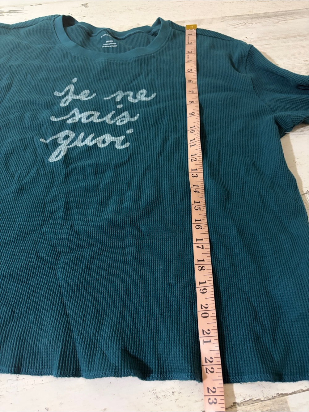 Anthropologie Teal Long-Sleeve 'je ne sais quoi' Thermal Top Size Medium NWT - Picture 9 of 9